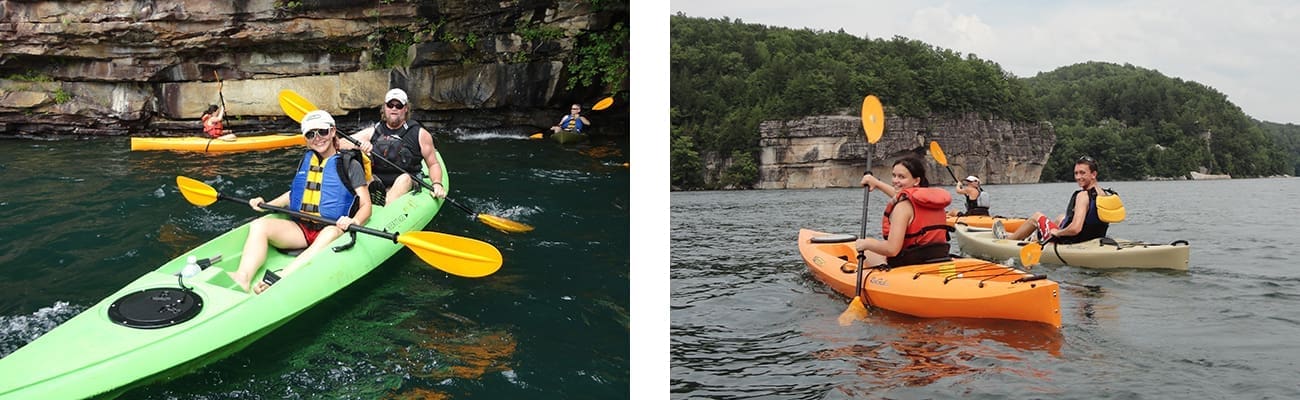 Flatwater kayaking with ACE Adventure Resort on Summersville Lake in West Virginia.