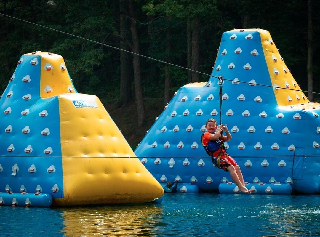 Guest enjoying the zipline