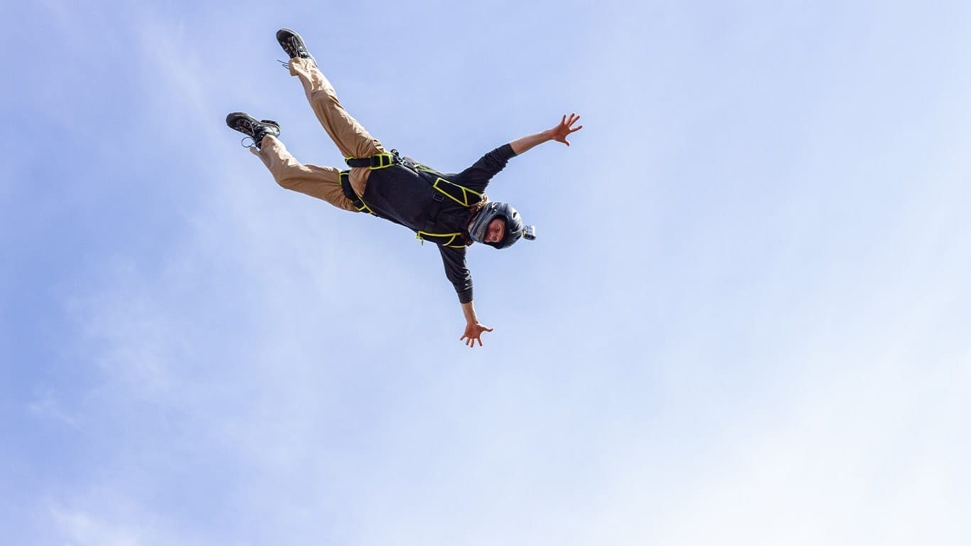 Base jumper on Bridge Day