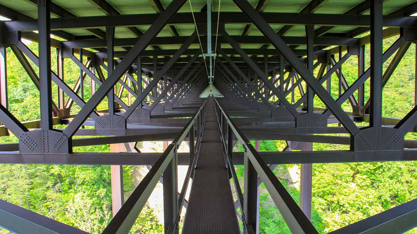 Cat walk under the New River Gorge Bridge