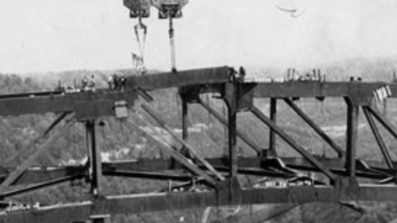 Photo from NPS of the NRG Bridge being built