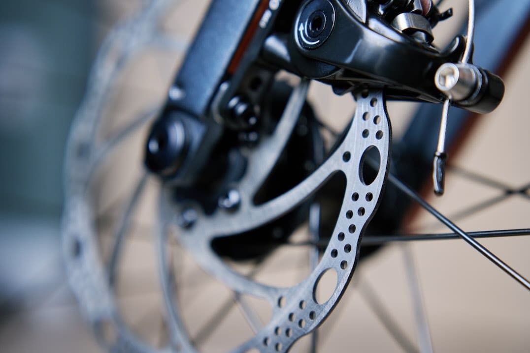 close up of derailer on mountain bike