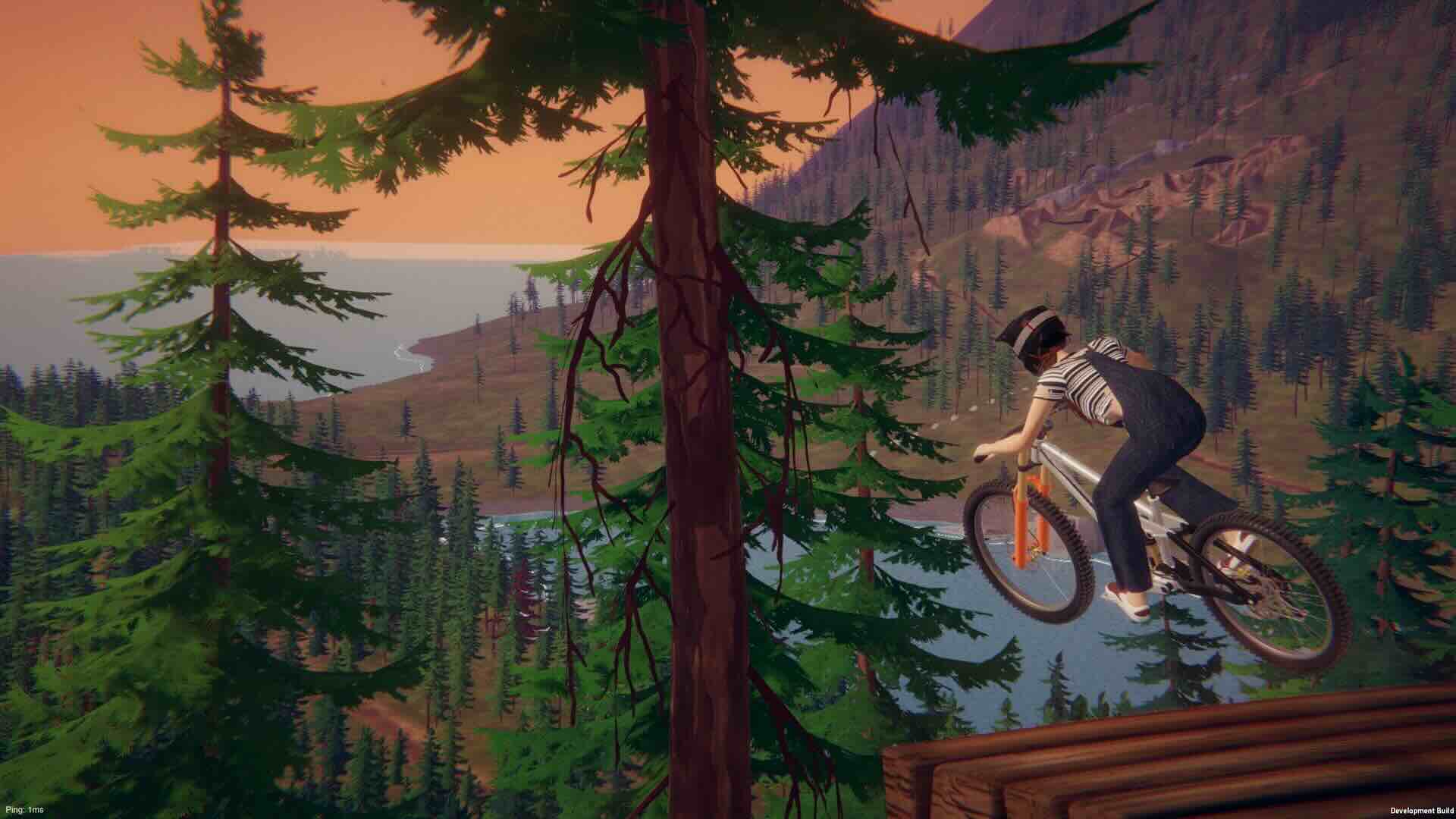 screenshot from Cranked video game highlighting mountain biking