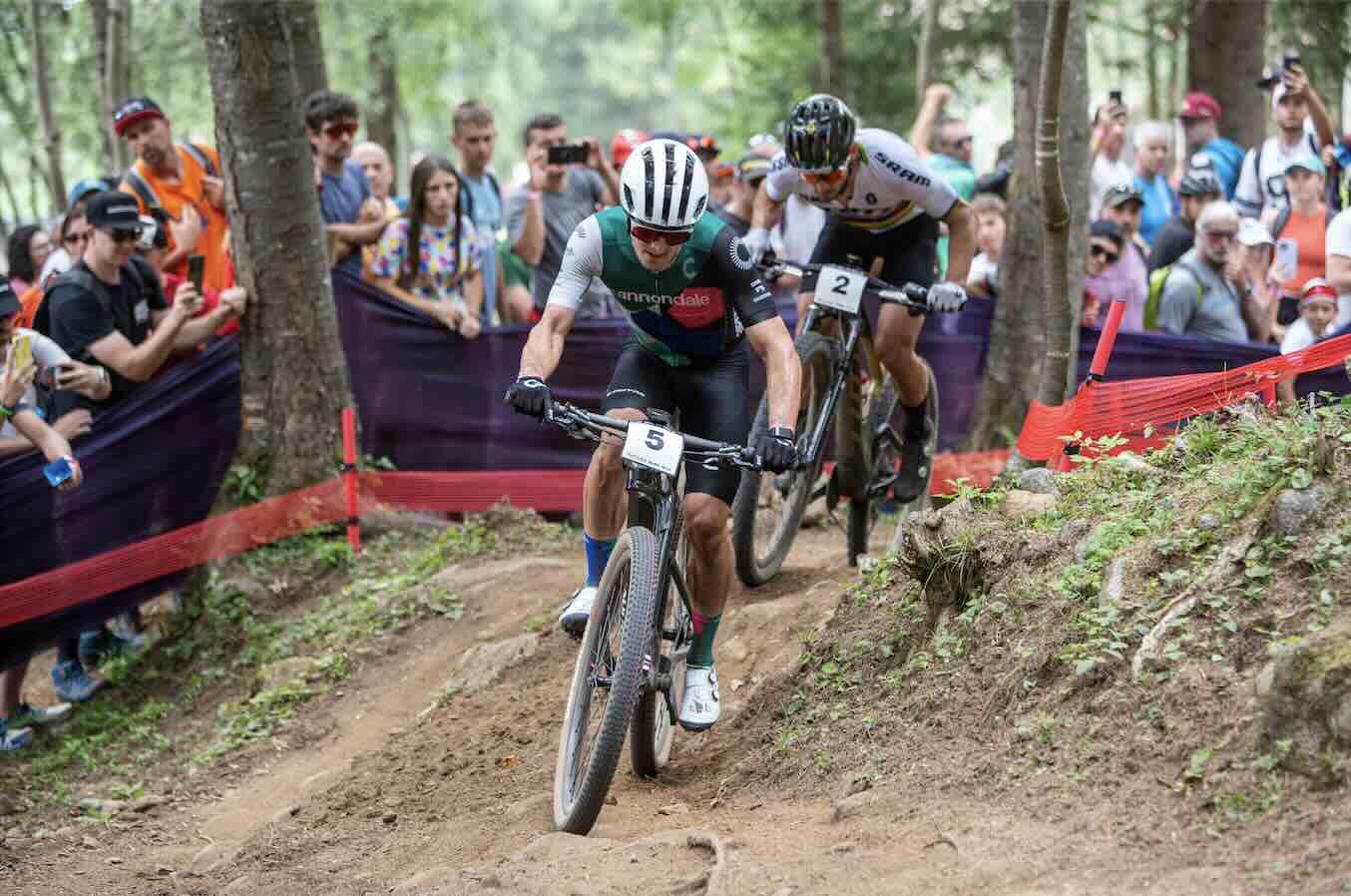 racers at world cup mountain bike race
